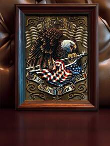 一套美国国旗鹰系列钻石画艺术套件,满钻圆形钻石画 DIY 5D 手工钻石工艺品,非常适合家居墙壁/门/卧室装饰、艺术、装饰、缝纫用品和礼品,适合成人、男孩和女孩手工 DIY - 彩色 - 查看 3