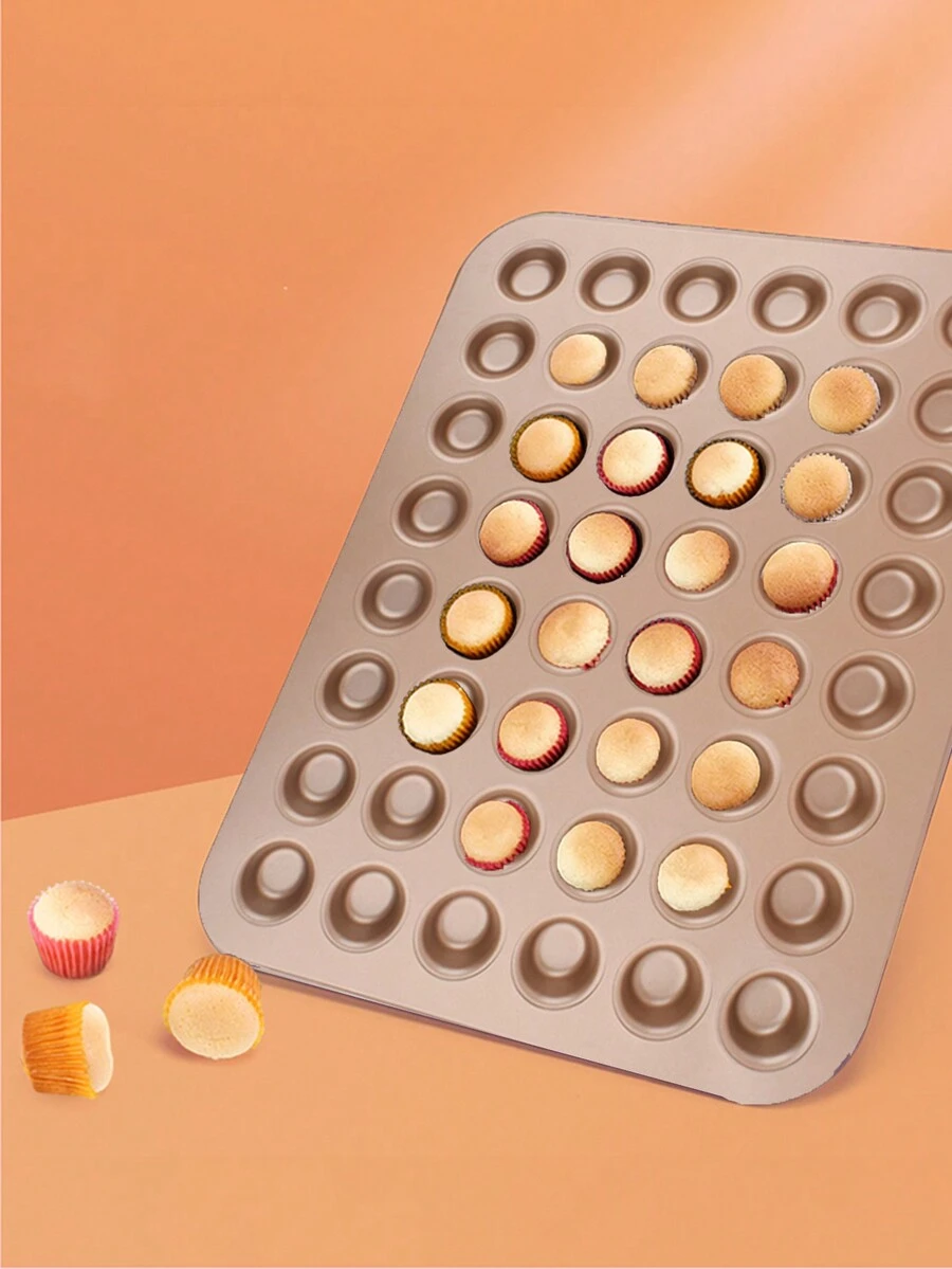 48pcs Mini Cake Molds Paper Cups Muffin Cupcake Pan Baking Trays Bakeware Tools - Gold - View 1