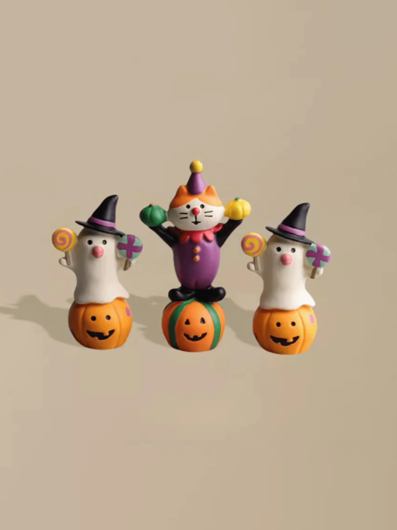 Halloween Decorations - Cute Cat & Pumpkin Desk Decor, Stress Relief Birthday Gift - 1 Item - View 1