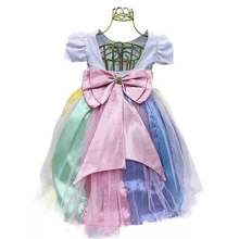 Children's Youth Birthday Party Dress Luxury Colorful Unicorn - White - View 2