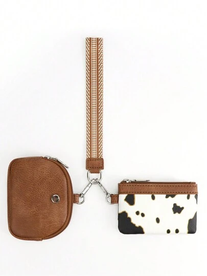 Multifunctional Fashion Women's Wrist Wallet Portable Simple Bank Card Cow PU Material Wallet Small Wallet With With Strap For Women Wallet Mini Wallet Purse Wallet Wallet Keychain Coin Wallet