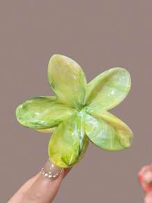 3个装女士粉绿渐变大号8厘米/3.15英寸花朵发夹，轻盈塑料材质，时尚优雅简约，纯色设计，适合日常、休闲、派对、通勤、度假、盘发、马尾辫、洗脸、化妆等场合，是情人节、夏季、上学、大学、秋冬季节的理想发饰，也是女士沙滩配饰的完美之选。 - 彩色 - 查看 5