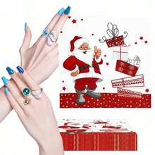 20 szt. serwetek świątecznych, papierowych serwetek świątecznych z motywem Świętego Mikołaja, serwetek obiadowych na Boże Narodzenie, serwetek koktajlowych na Boże Narodzenie, jednorazowych serwetek obiadowych na Boże Narodzenie