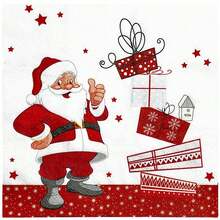 20 szt. serwetek świątecznych, papierowych serwetek świątecznych z motywem Świętego Mikołaja, serwetek obiadowych na Boże Narodzenie, serwetek koktajlowych na Boże Narodzenie, jednorazowych serwetek obiadowych na Boże Narodzenie