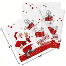 20 szt. serwetek świątecznych, papierowych serwetek świątecznych z motywem Świętego Mikołaja, serwetek obiadowych na Boże Narodzenie, serwetek koktajlowych na Boże Narodzenie, jednorazowych serwetek obiadowych na Boże Narodzenie