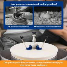 ZhdnBhnos LINSIE Pottery Wheel Tool Ceramic Trim Holder Centers Clip Turntable Scraping Repair The Best Gift/Present For Family&Friends Happy Christmas - 彩色 - 查看 6