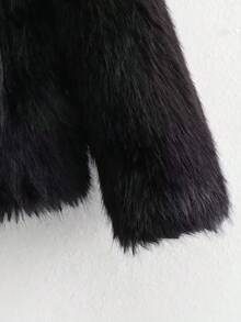 大後襟領外套 - 黑色 - 查看 5