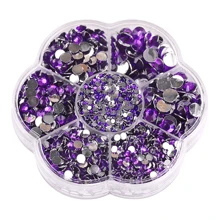 5000pcs/Box, 2mm 3mm 4mm 5mm 6mm, 5 Sizes, Silver Base Crystal Beads Stones,Flower Shape Box Packed, Round Flatback Rhinestones Multi Colors Crystal Gems Non HotFix DMC Jewelry Beads Glass Stones Diamond 3D Pattern Design Accessories Glitter Manicure Decal Decorations For Clothes,Bag,Shoes,Cups,Phone Covers,Handicrafts,Diy Trim.