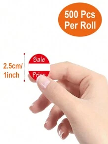 Rollo de 500 etiquetas de precio rojas, pegatinas redondas adhesivas de papel para pasteles, tiendas minoristas, útiles escolares, vuelta al colegio
