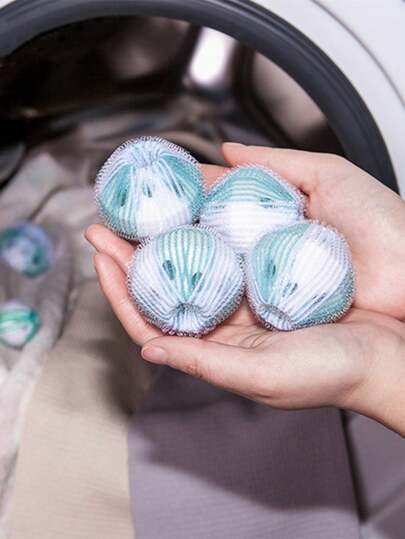 Bolas de limpieza antipelusas para mascotas aleatorias, bolas de lavado de nylon, bolas de limpieza y eliminación de manchas: elimina sin esfuerzo el pelusa, el pelo de mascota y la suciedad de la ropa