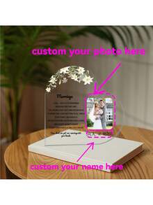 Ảnh Acrylic tùy chỉnh Văn bản tùy chỉnh Ngày Trang trí đám cưới Trang trí nhà Tấm biển Acrylic cưới được cá nhân hóa Phước lành từ Chúa Trang trí đám cưới Quà tặng đám cưới Quà tặng cho cô dâu Quà tặng cho người thân yêu Bạn gái tốt Trang trí phòng - lời cầu nguyện đám cưới - Xem 12