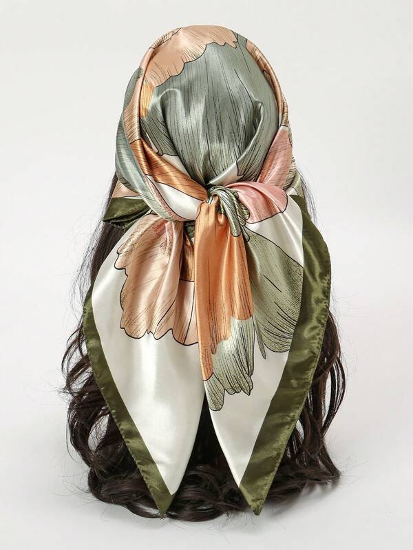 وشاح مربع مقاس 90 سم بنقشة زهرية بسيطة قطعة واحدة ، باندانا جديدة ، غطاء رأس متعدد الاستخدامات ، حزام ، ديكور للنساء ، الربيع