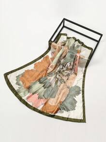 1pc Simple Floral Pattern 90cm Square Scarf, New Bandana, Versatile Headwrap, Belt, Decor For Women, Spring - Multicolor - View 5