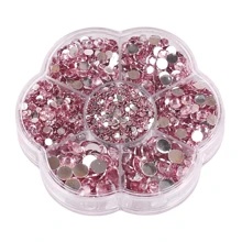 5000pcs/Box, 2mm 3mm 4mm 5mm 6mm, 5 Sizes, Silver Base Crystal Beads Stones,Flower Shape Box Packed, Round Flatback Rhinestones Multi Colors Crystal Gems Non HotFix DMC Jewelry Beads Glass Stones Diamond 3D Pattern Design Accessories Glitter Manicure Decal Decorations For Clothes,Bag,Shoes,Cups,Phone Covers,Handicrafts,Diy Trim.