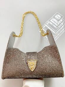 Women's Small Gliter Boiadeira Country Bag Chain Strap New! - Rust Brown - View 3