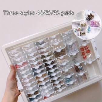 78-Slot Handcraft Supply Storage Box - Portable Plastic Organizer For Jewelry, Art Supplies And Diamond Painting Accessories
