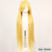 通用角色扮演假发 100 厘米长直发角色扮演假发胚胎玫瑰网加厚发量哑光丝绸 - 彩色 - 查看 4