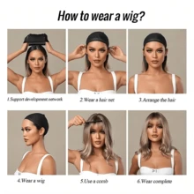 通用角色扮演假发 100 厘米长直发角色扮演假发胚胎玫瑰网加厚发量哑光丝绸 - 彩色 - 查看 8