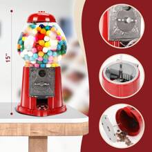 15 Inch Big Gumball Machine With Stand Coin Operated Candy Dispenser Machine Bubble Gum Machine Metal Candy Machine-Red - 15inch - View 3