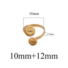 10pcs 304 Stainless Steel Ring Tray 16mm Twisted Adjustable Blank Convex Glass Bottom Tray DIY Handmade Jewelry Tray Finger Rings - Ring Setting - View 9