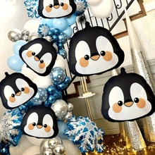4 palloncini a forma di testa di pinguino carini, decorazioni per feste antartiche, feste di Natale, feste invernali, feste di Capodanno, feste di compleanno