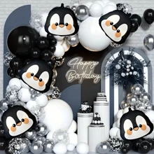 4 palloncini a forma di testa di pinguino carini, decorazioni per feste antartiche, feste di Natale, feste invernali, feste di Capodanno, feste di compleanno