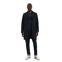 Burton Mens Signature Three Button Epsom Overcoat (Navy) - Navy Blue - View 3