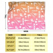 1pc Personalized Gymnastics Print Customed Flannel Blanket, Gymnastics Customize Your Name Flannel Blanket, Soft And Warm Memorable Moments Commemorative Blanket, Great Holiday Gift - Multicolor - View 2