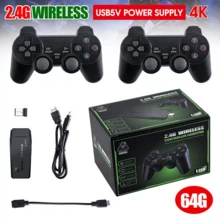 Wireless 4K TV Game Stick Console Built-In 64GB 20000+Retro Games+2 Gamepad - Black - View 7
