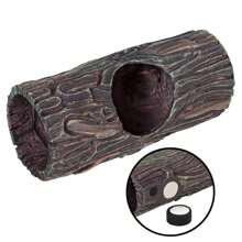 REPTI ZOO REPTIZOO Magnetic Reptile Hide Cave Resin Hollow Tree Trunk Hideout, Gecko Hide With Strong Magnetic Reptile Climbing Toy Reptile Tank Accessories For Crested Gecko,Lizard, Terrarium Decor - Brown - View 3