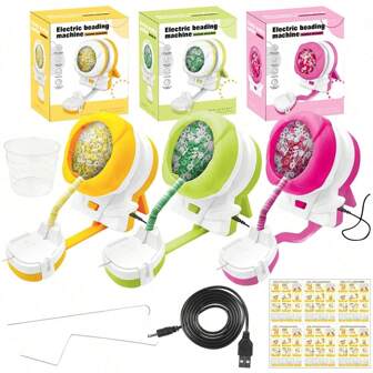 1pc Electric Beading Machine Kit - USB Powered Automatic Beading Threading Device For DIY Jewelry Making, Creative Hand-Woven Bracelet, Quick Rotating Beads For Polymer Clay And Seed Beads