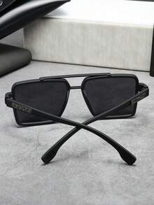 Große quadratische boho-elegante lässige Herrenmode-Brille, modische Brillen geeignet für Business-Stil in allen Jahreszeiten, Halloween - Schwarz - Übersicht 3