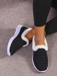 Damskie buty modowe 2024 Nowy styl Mom Warm sznurowane trampki Lekkie sportowe botki do kostki - Czarne - Zobacz 2