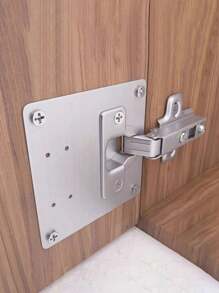 4/8/10/12/16pcs Stainless Steel Hinges (With Screws), Cabinet Hinge Repair Kit, Cupboard Hinge Repair Plate, Fixed Bracket Hinge, Door Hinge, Easy To Fix Cabinet Door With Flat Bracket And Screw Holes