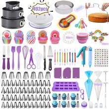 492pcs/Set Cake Turntable, Baking Pans, Piping Tips, Baking Tool Kit, Cake Decorating, Icing Nozzles, Pastry, Cupcake, Baking Accessories, Cake Decorating Tools, Baking Tools, Cream, Cookies, Kitchen Gadgets