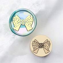CYFUN DESIGN 1pc Laser Engraved Mini Sealing Wax Stamp With Copper Head, Without Handle - Gold - View 26