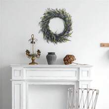 1 Stück künstlicher Lavendel-Kranz, geeignet für Haustür, Landlhaus-Stil Kranz, Wand, Party Hochzeitsdekoration, innen oder außen, Künstlicher Lavendel-Blumen-Kranz, künstliche Pflanzen Heim Dekoration Accessoire, geeignet für Haustür, Wand, Fenster, Party, Feiertage, Hochzeitsdekoration, Landhaus-Kranz, Lila Blumen-Kranz