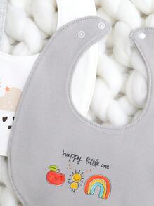 momscare 3pcs Random Baby Boy Bibs With Cute Animal Patterns