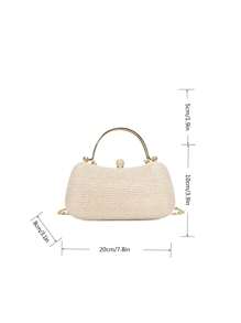 Glamorous Glitter Bling, Paiete, Lux, Strălucitor Mini Strass Decor Lanț Glitter Box Geantă Geantă de seară, Geantă de cină Faux Pearl pentru petrecere, femeie, mireasă perfectă pentru petrecere, nuntă, bal, cină/banchet, portofel elegant ForGlitter, geantă de seară pentru femei Pentru petrecere, geantă elegantă cu model de flori din dantelă