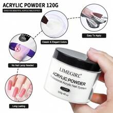 Clear Acrylic Powder Super Hard Nails - 4oz/120g Professional Acrylic Nail Powder Large Capacity Or Acrylic Nail Art 3D French Nail Manicure Extension Nail Carvingacrylic Press On Nails