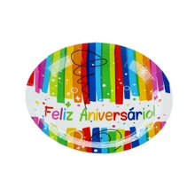 Disposable Paper Plate 10 Units Birthday Party Cake Plate Various Themes And Colors - 恭喜你 - 查看 2