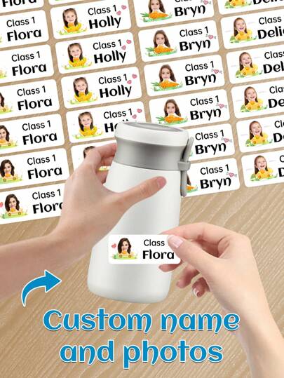 60/120/180/240/300PC Personalized Gift Custom Santa Claus Letter Stickers Christmas Gift Tags Snack Packaging Bag Stickers Custom Text Suitable For Holiday Gift Packaging Stickers, Holiday Decorations, Christmas Decorations