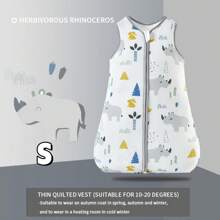 1.5TOG Newborn Sleeping Bag, Suitable For Spring, Autumn And Winter, Cartoon Print, Comfortable And Breathable, Sleeveless Vest Style Sleeping Bag, Baby Pajamas, Heart Pattern For Valentine's Day - Multicolor - View 17