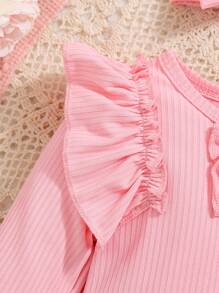 New Autumn And Winter Baby Girls Baby Outing Wear Bow Cap Sleeve Long Sleeve Bodysuit + Cute Pants Skirt Three-Piece Set