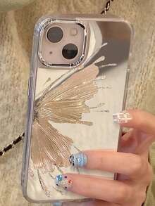 Capa de telefone espelhada borboleta dourada compatível com iPhone 14 Pro Max / iPhone 14 Pro / iPhone 14, compatível com iPhone 15 Pro Max / iPhone 15 Pro / iPhone 15 / iPhone 13 Pro Max / iPhone 13 Pro / iPhone 11 - Multicolorido - Ver 4