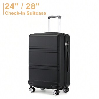 KONO 24/28 Zoll Modischer Leichter ABS Hartschalen-Koffer mit TSA-Schloss YKK-Reißverschluss 4 Doppelrollen Trolley-Reisekoffer Ideal für Männer und Frauen Geschäftsreisen Urlaube
