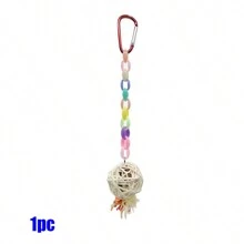 Naturalny rattan i łańcuch PE zabawka dla papugi, zawieszka, odpowiednia dla ptaków, chomików i innych małych zwierząt do żucia, różne rozmiary, losowe akcesoria kolorowe, do użytku przez cały rok