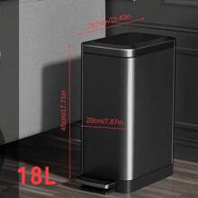 Thùng rác mini bằng thép không gỉ có bàn đạp, nắp và thả chậm im lặng, thùng rác cho nhà bếp, phòng tắm, phòng ngủ, văn phòng, trang trí nhà cửa, quà tặng Giáng sinh, quà tặng gia đình, trang trí phòng - Màu thép vonfram - Xem 6