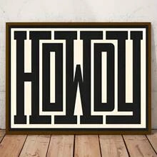 1pc/Set Retro Art Canvas Poster, Black And White Howdy Typography Art Print, Western Decor, Ideal Gift For Bedroom Living Room Corridor Wall Art, Wall Decor, Fall Decor, Wall Decor, Room Decoration, Without Frame - Black and White - View 5