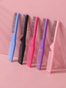 Plastic Folding Mini Hair Brush, Compact And Portable Hair Styling Comb, Suitable For Both Men And Women - Multicolor - View 2